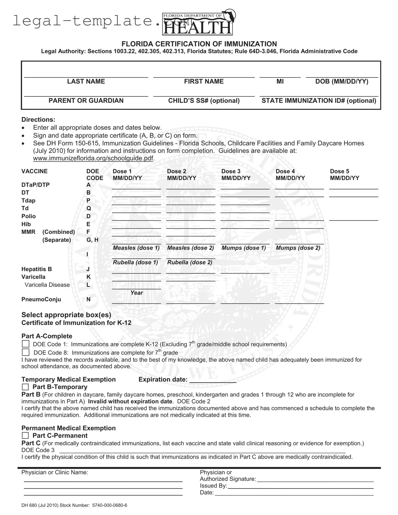 Free 680 Template in PDF