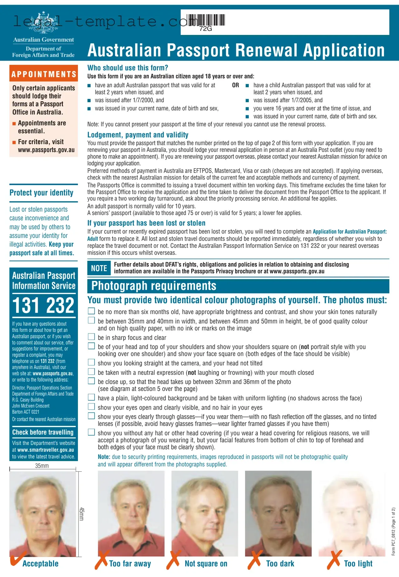 Free Australian Passport Renewal Template in PDF