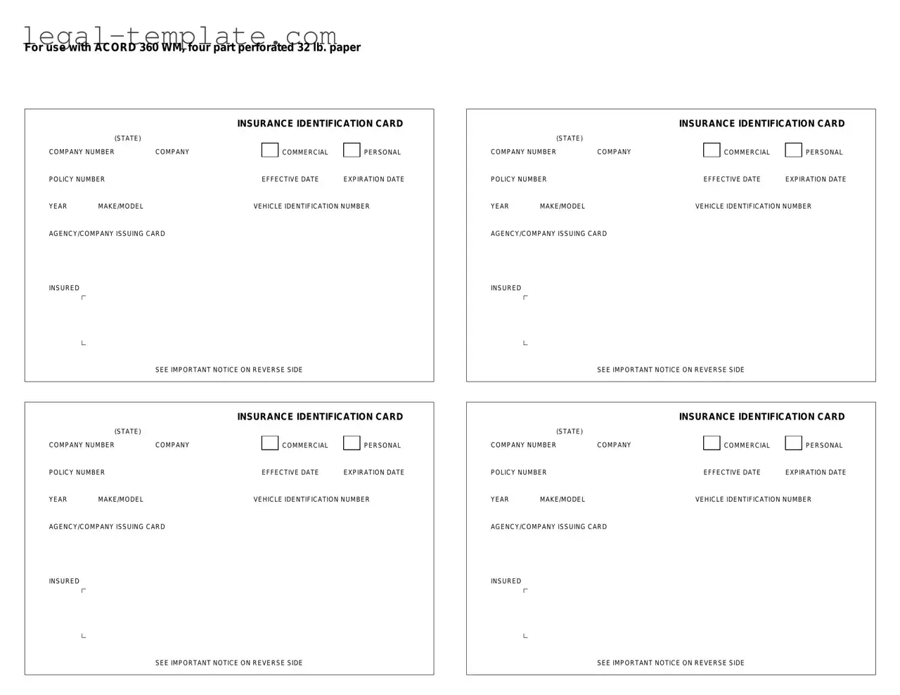 Free Acord 50 WM Template in PDF