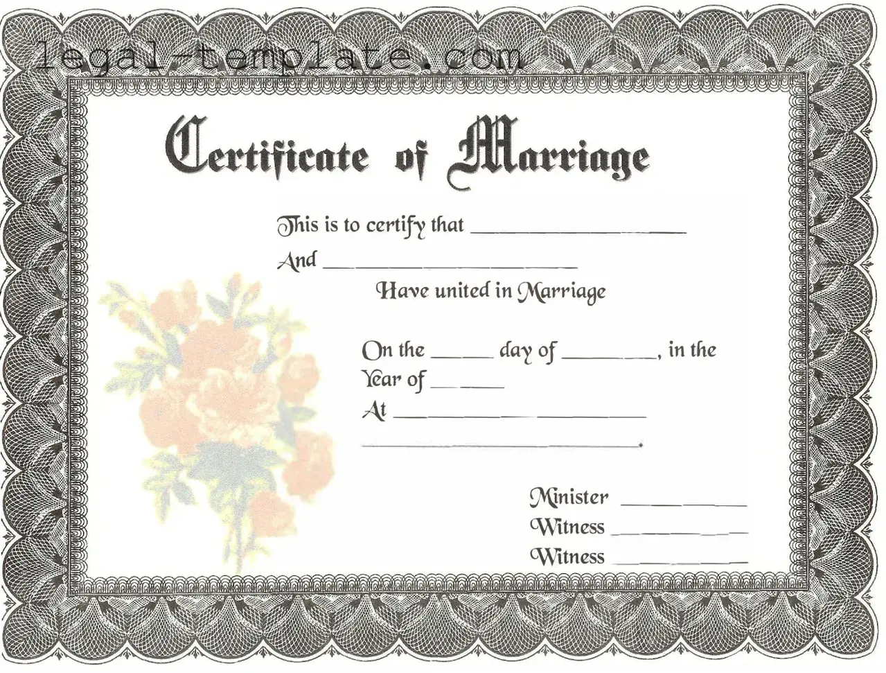 Free Marriage Certificate Template in PDF