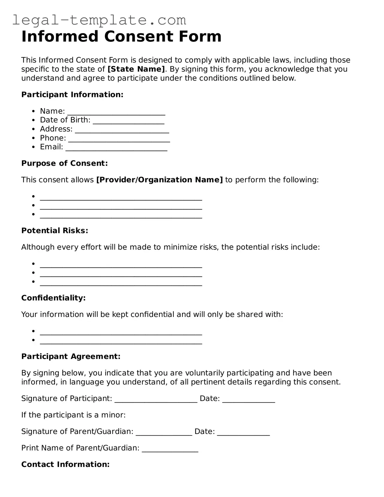 Printable Consent Template