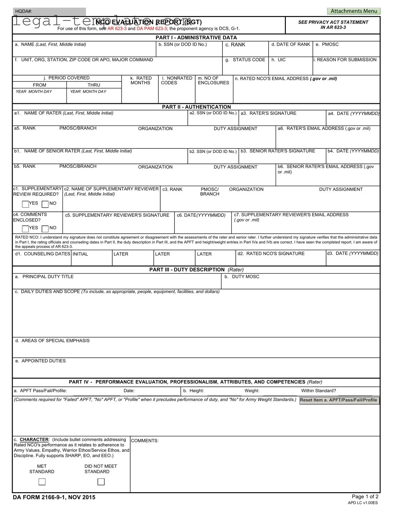 Free Da 2166 9 1 Template in PDF