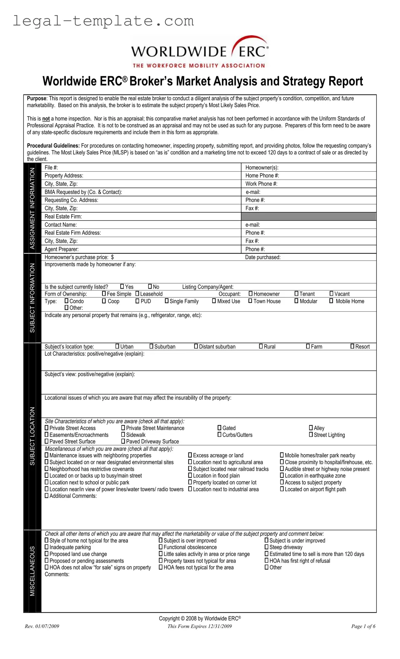 Free Erc Broker Market Analysis Template in PDF
