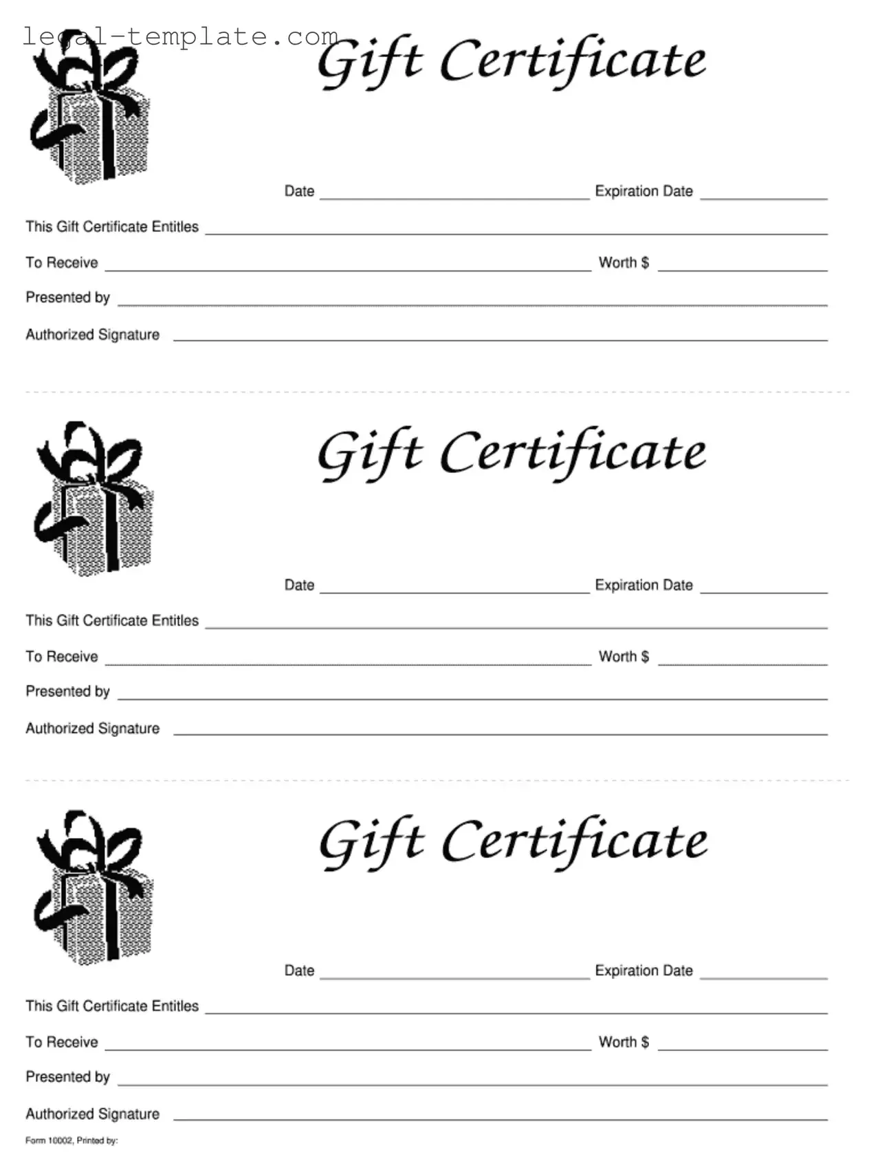 Free Gift Certificate Template in PDF