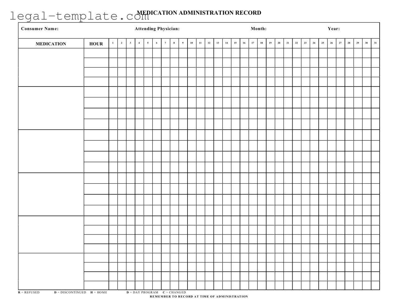 Free Medication Administration Record Sheet Template in PDF