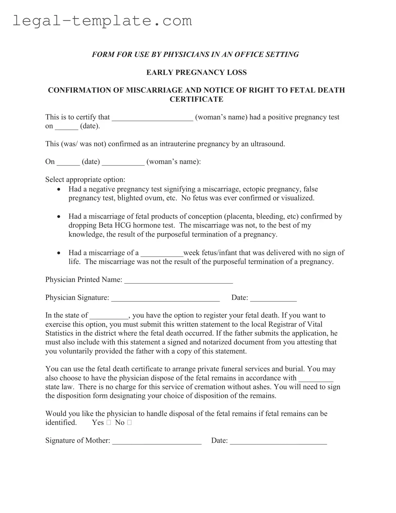 Free Miscarriage Discharge Paper Template in PDF