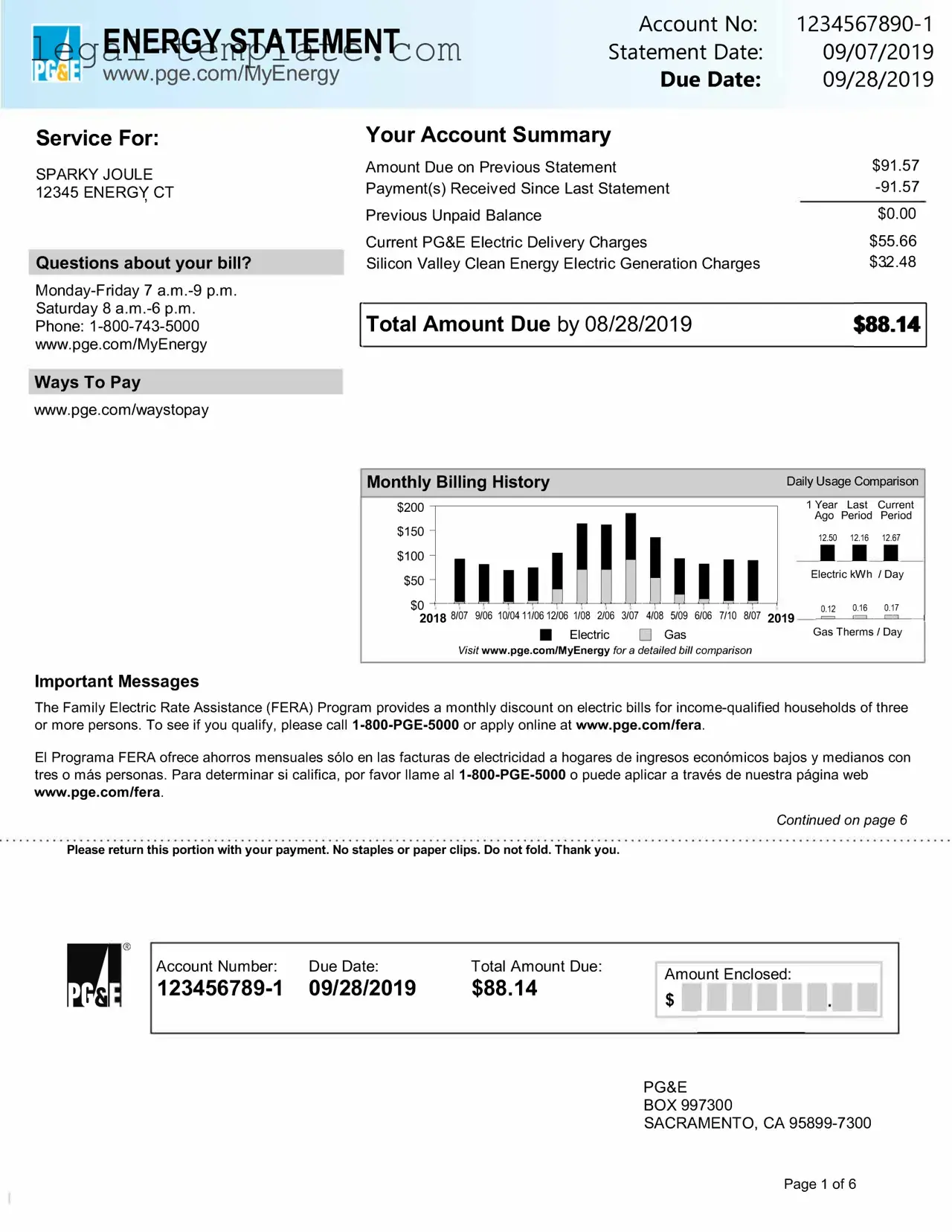 Free Utility Bill Template in PDF