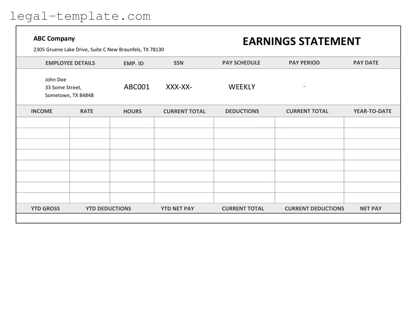 Free Independent Contractor Pay Stub Template in PDF
