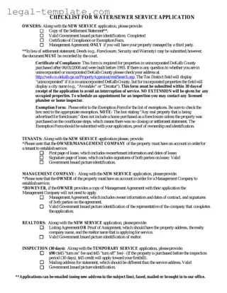 Free Dekalb County Water Application Template in PDF