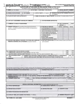 Free Dd 214 Template in PDF