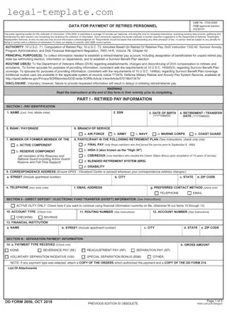 Free DD 2656 Template in PDF