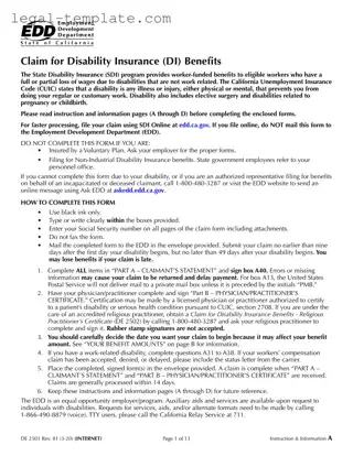 Free EDD DE 2501 Template in PDF