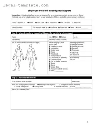 Free Employee Accident Report Template in PDF