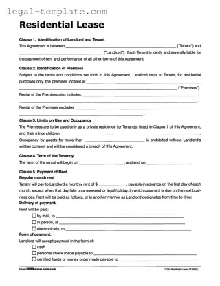Free Lf310 Residential Lease Template in PDF