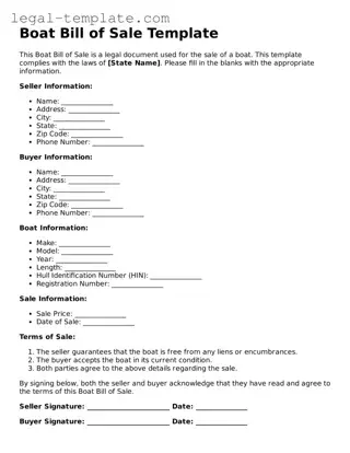 Printable Boat Bill of Sale Template