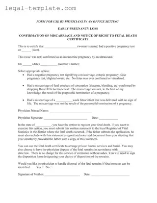 Free Miscarriage Discharge Paper Template in PDF