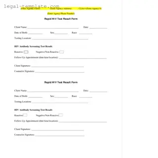 Free Negative Hiv Test Template in PDF
