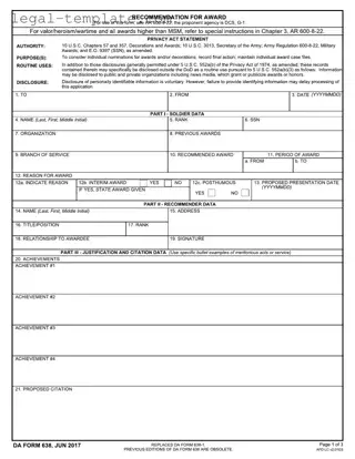 Free Da 638 Template in PDF