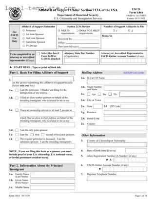 Free USCIS I-864 Template in PDF
