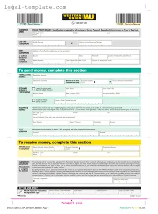 Free Western Union Template in PDF