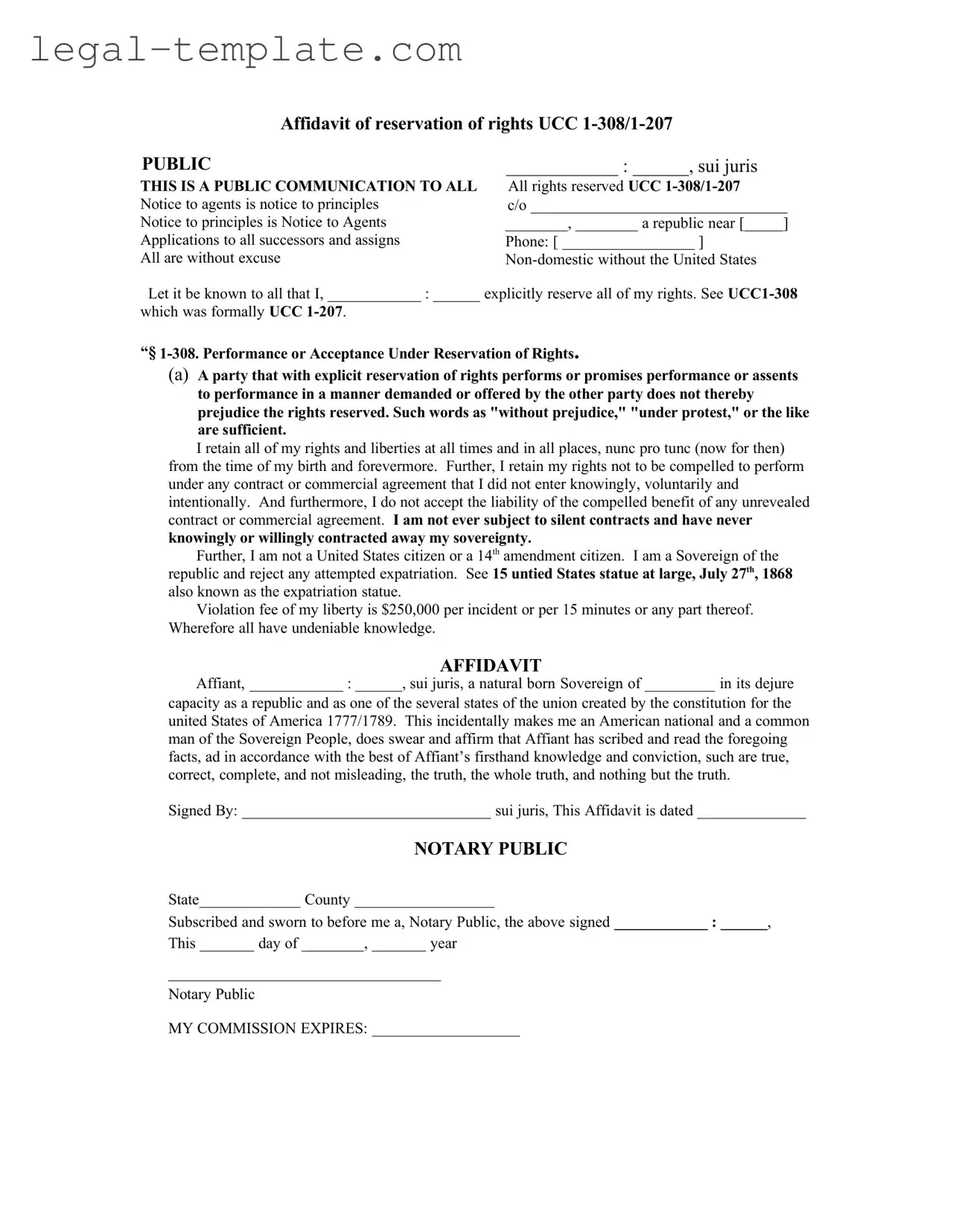 Free Ucc 1 308 Template in PDF